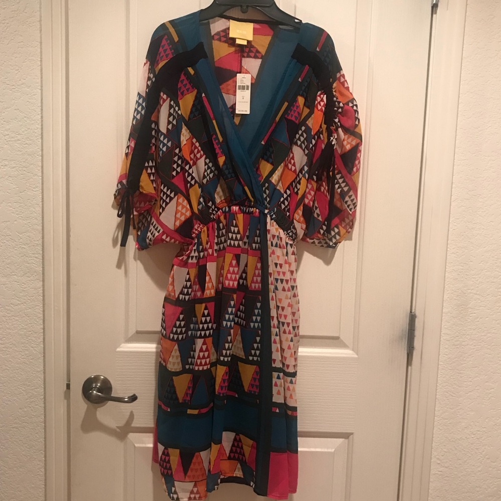 Anthropologie Multicolor Geometric Mini Dress - Picture 7 of 8